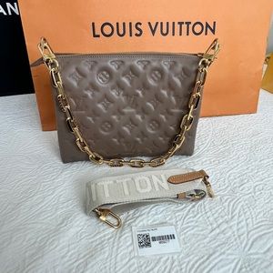 Authentic Louis Vuitton Coussin PM in Taupe